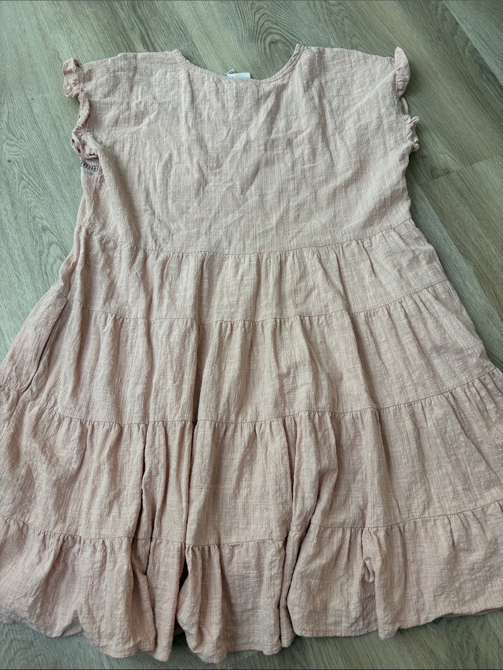 Knox Rose Embroidered Tiered Babydoll Dress Pink XL boho summer festival cotton - Picture 5 of 6